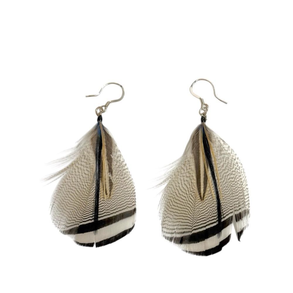 Real Feather Earrings, New Never Worn